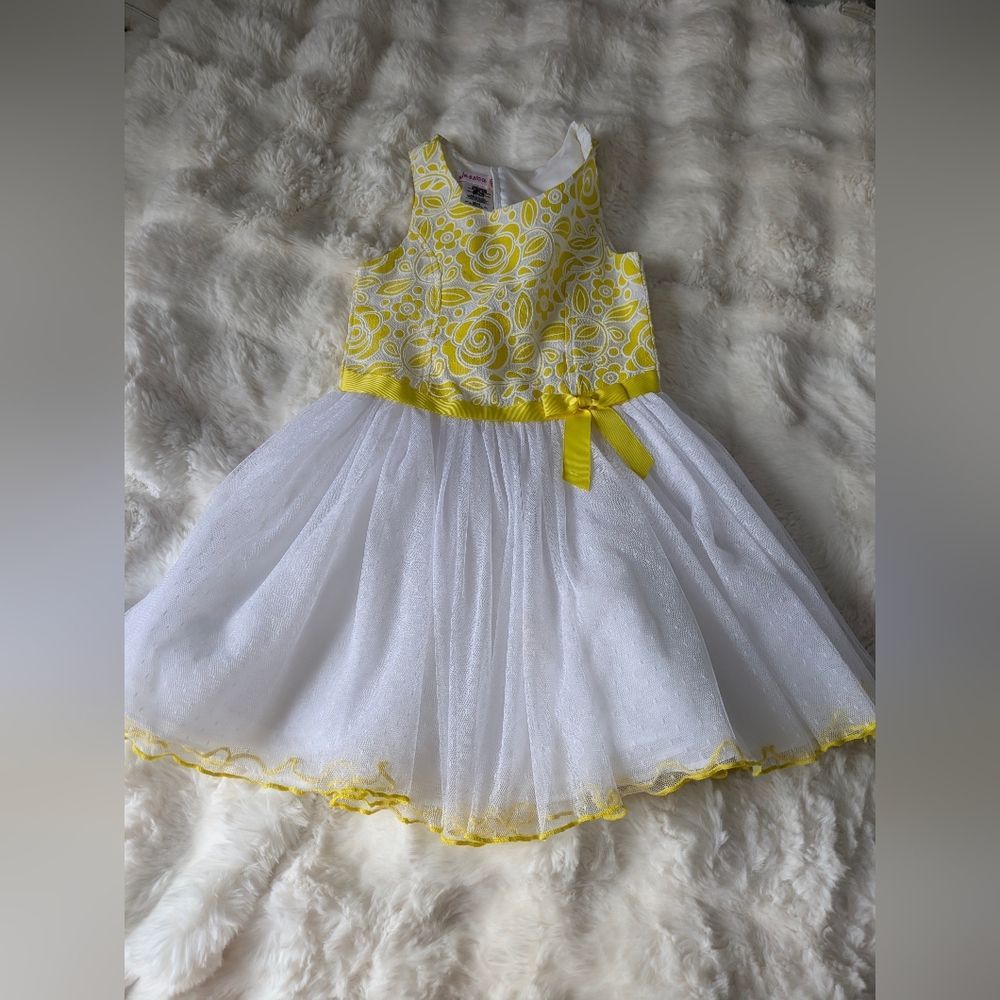 Jessica Floral Yellow and White Dress